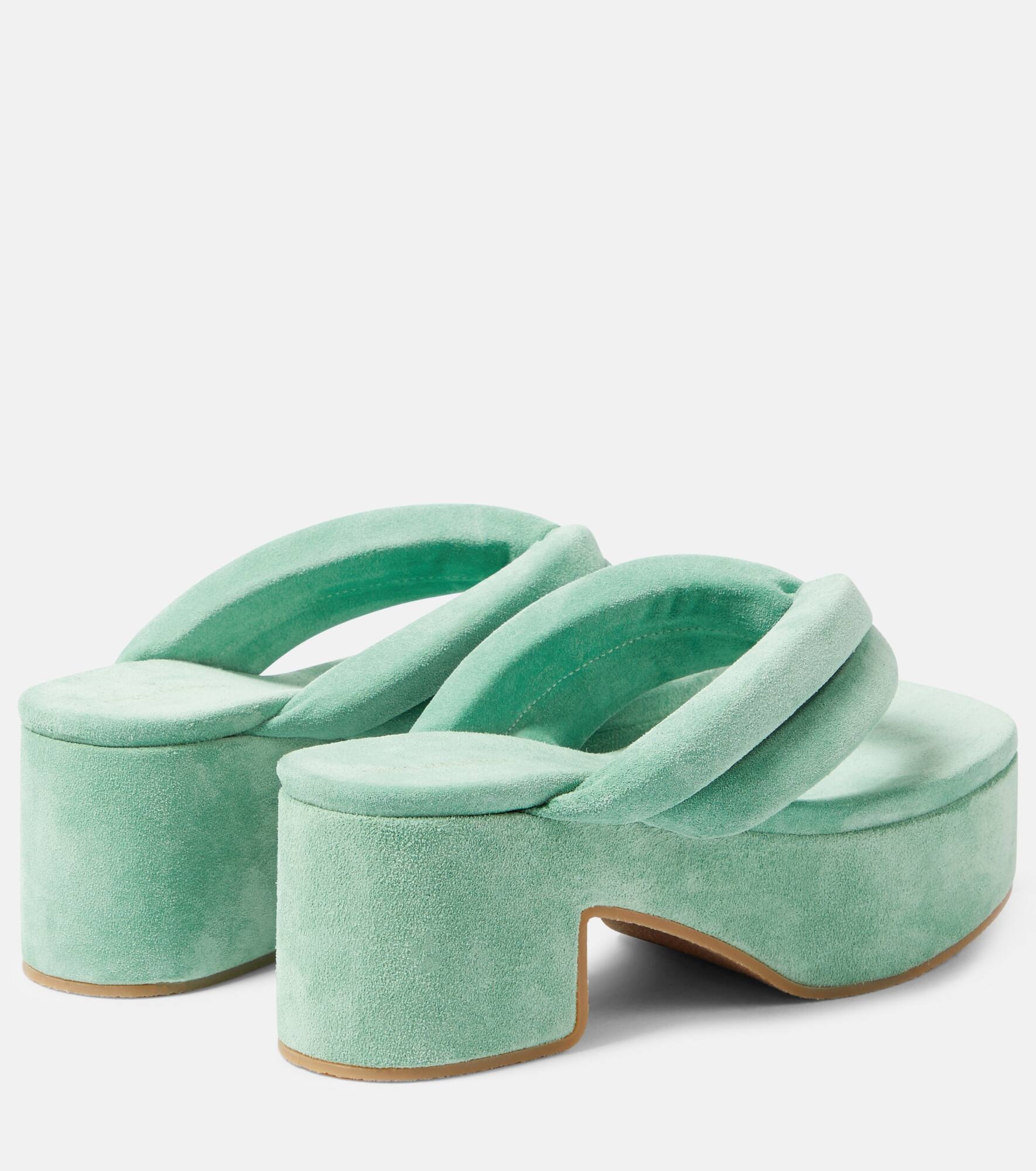 Suede platform thong sandals - 3