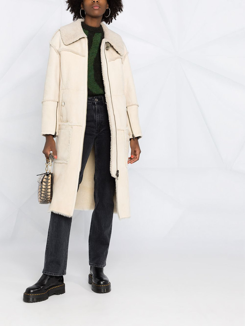 CLOSED leather shearling coat outlook