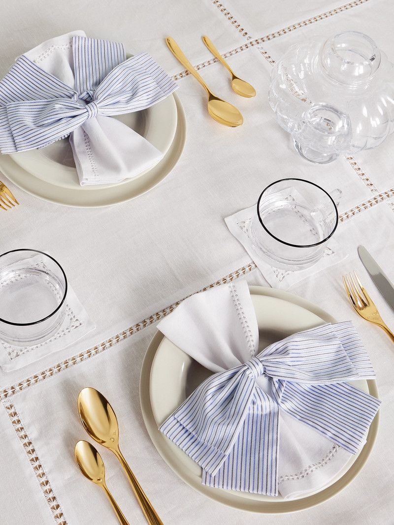Gohar World Set Of Four Cotton-blend Jacquard Napkin Bows outlook