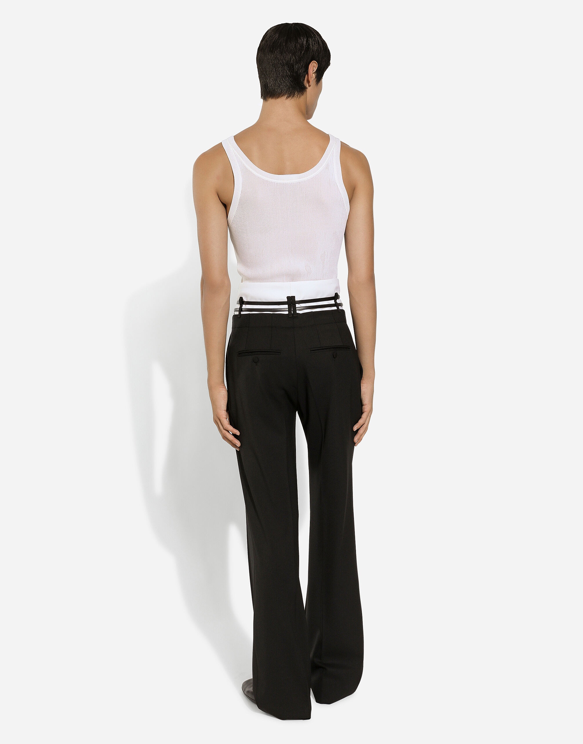 Tailored pants with contrasting belt - 3