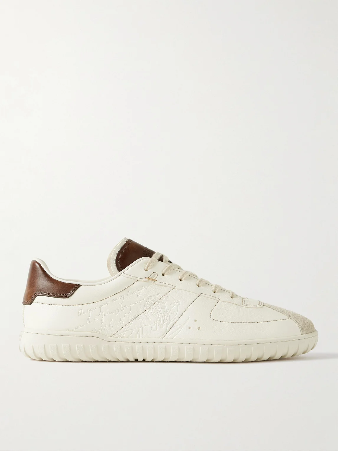 Trainer Scritto Suede-Trimmed Venezia Leather Sneakers - 1