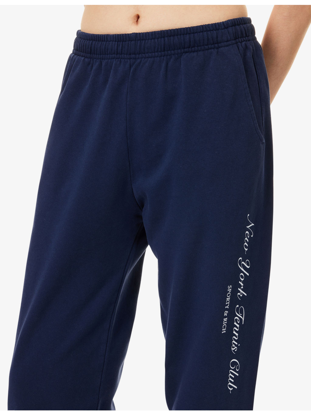 NY Tennis Club Elasticated-Cuffs Cotton-Jersey Jogging Bottoms - 5