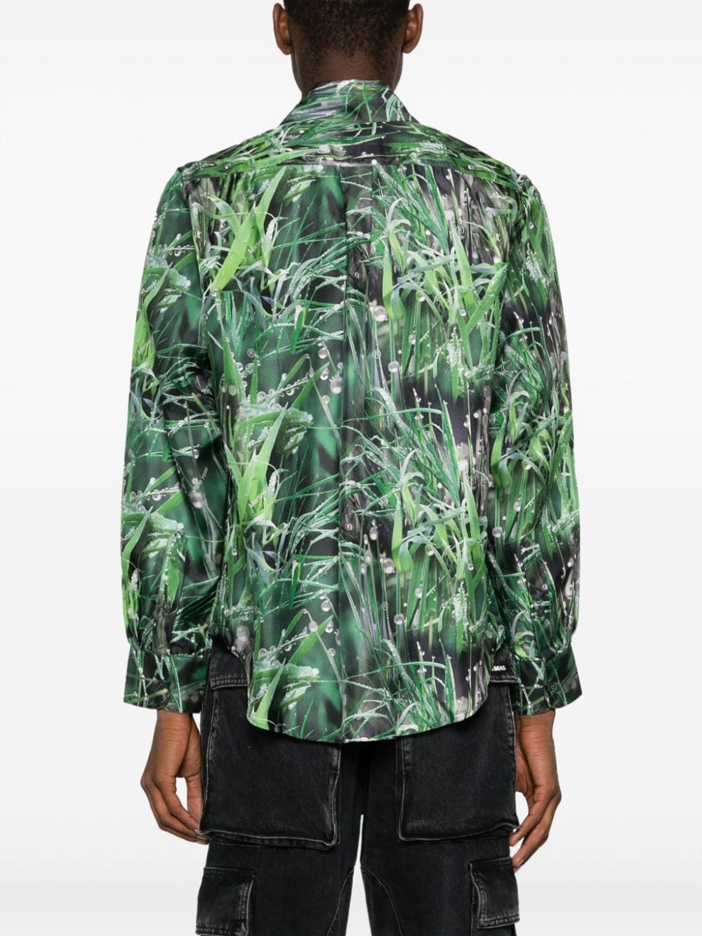 grass-print silk shirt - 5