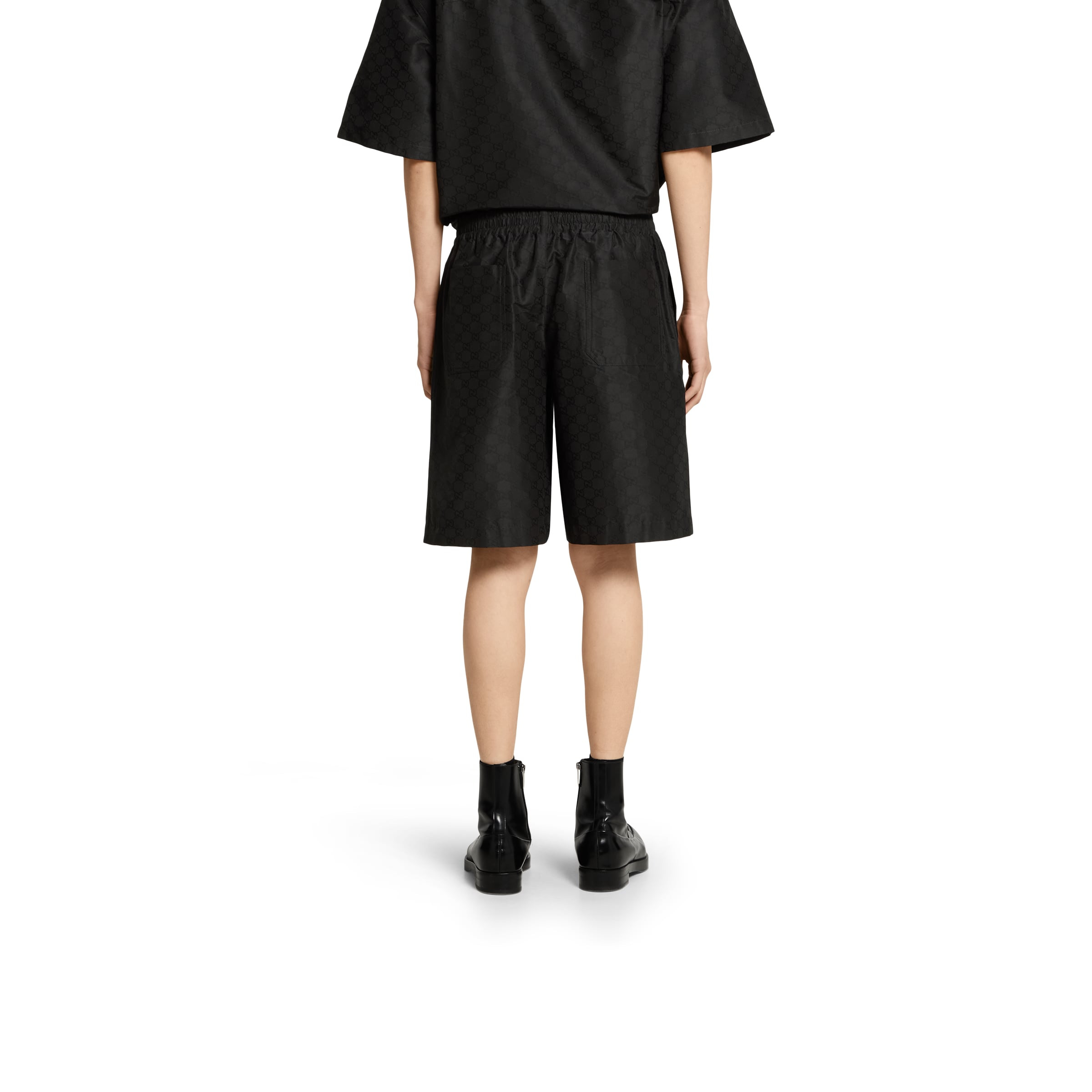 Cotton-silk GG faille short shorts - 4