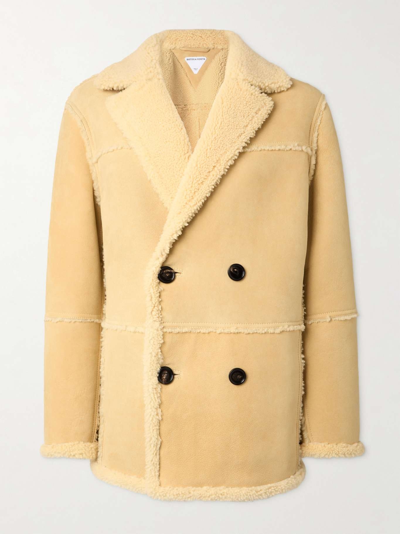 Double-breasted shearling coat - 1