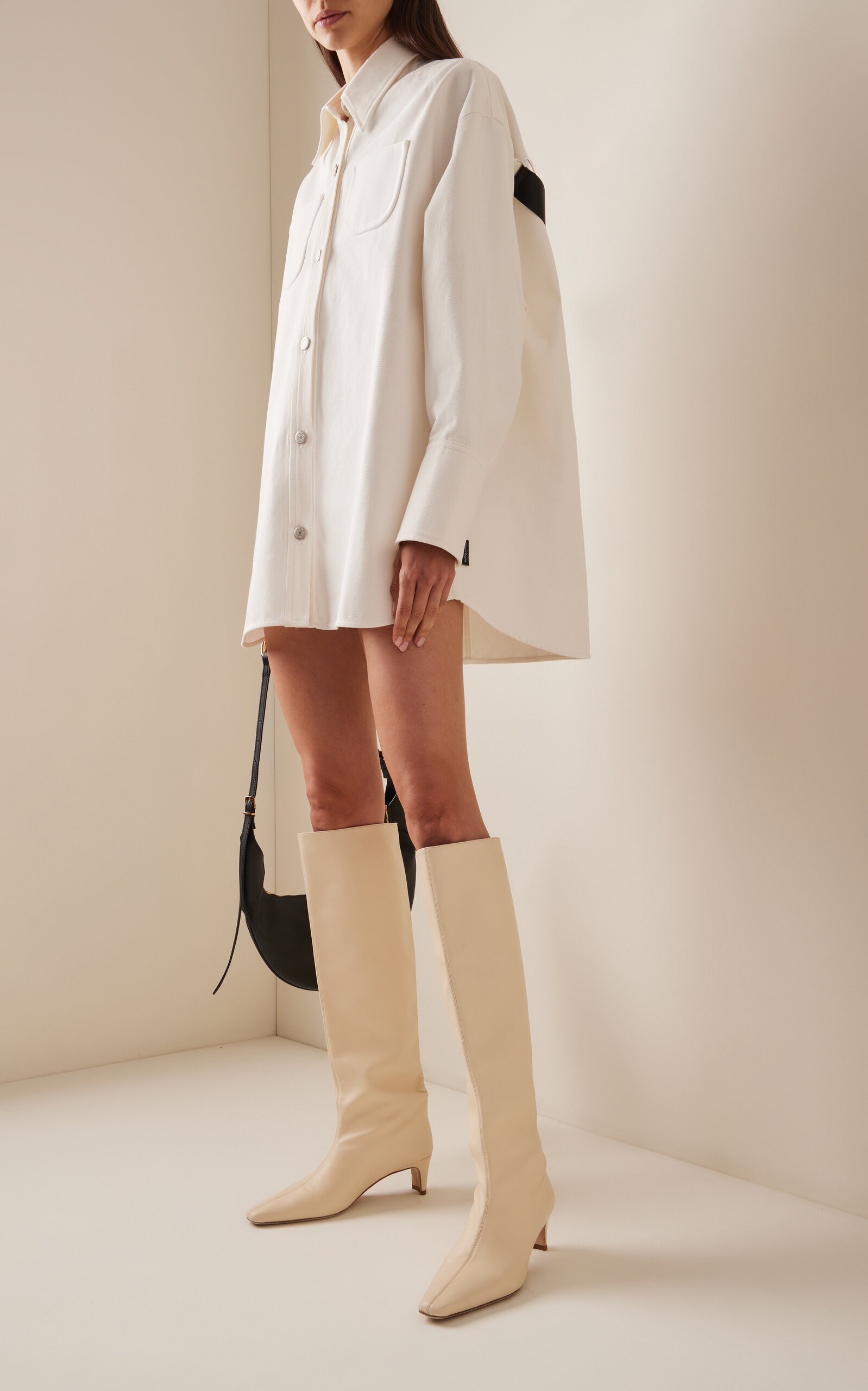 Wally Leather Knee Boots white - 2