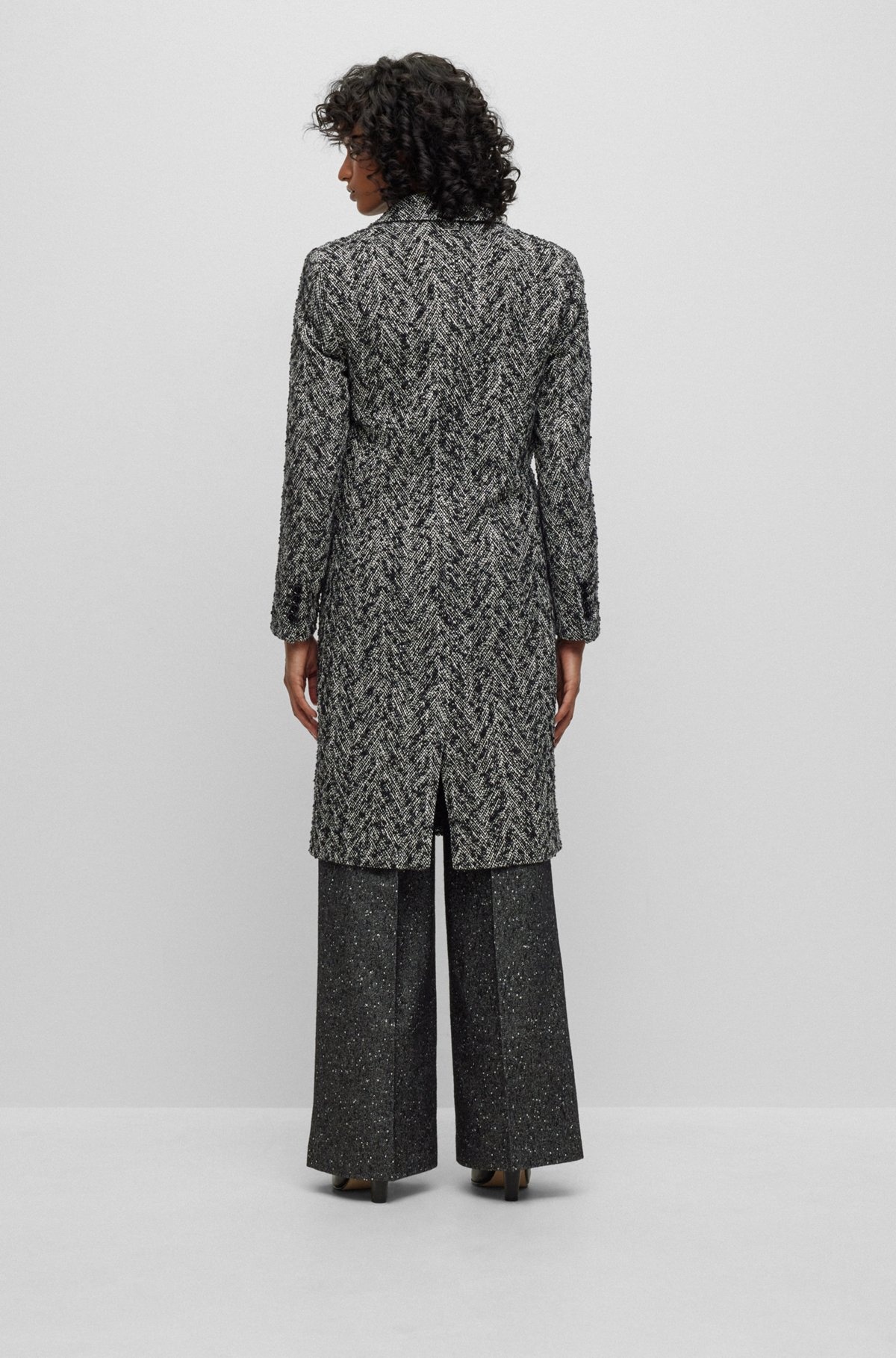 SLIM-FIT COAT IN A STRUCTURED COTTON BLEND - 4