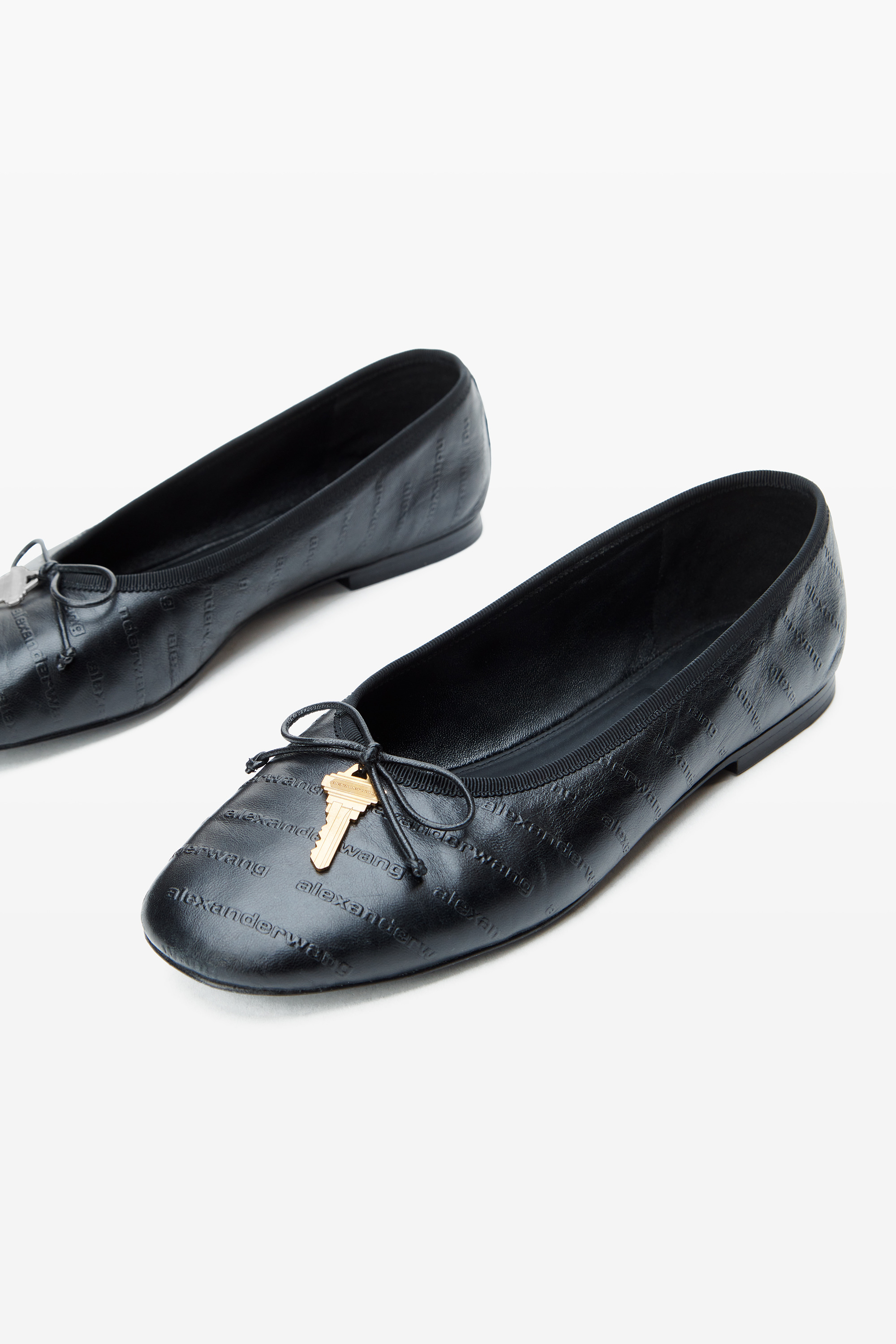 Black Lambskin Ballet Flats - 2