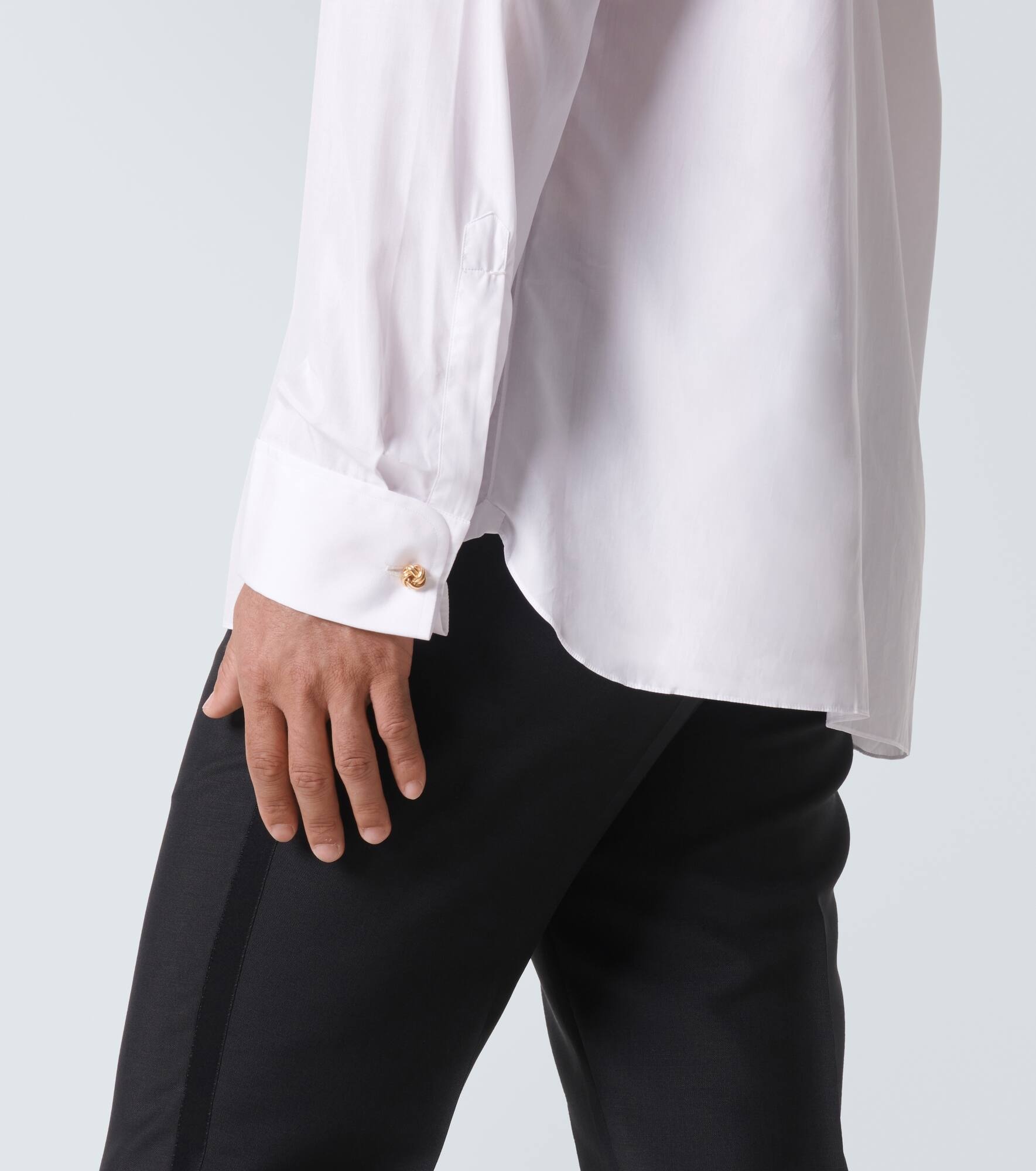 Pleated cotton tuxedo shirt - 7