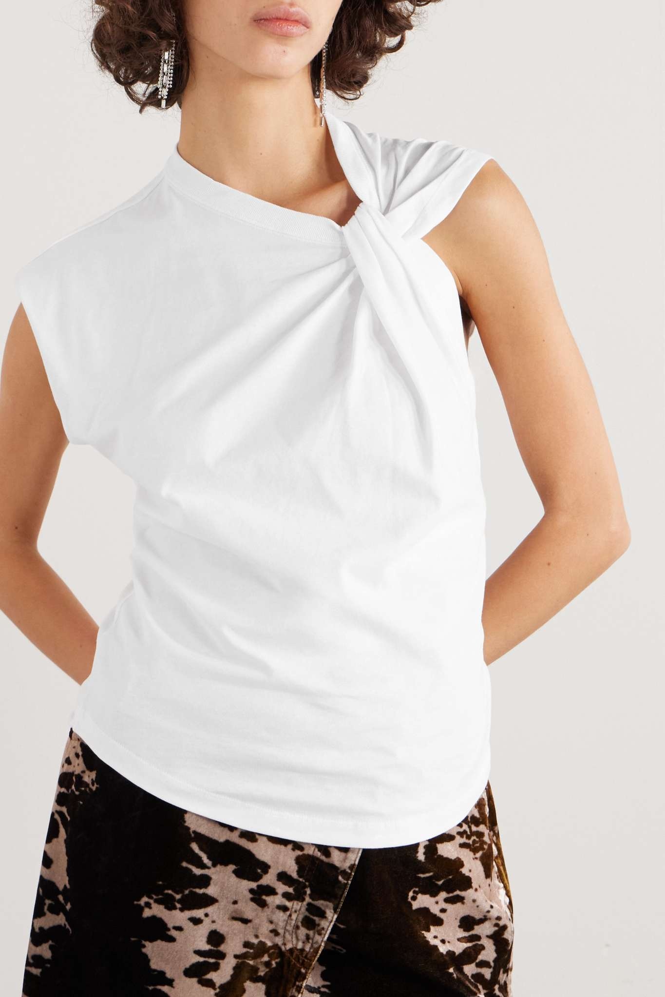 Isabel Marant Nayda knotted cotton-jersey top | netaporter