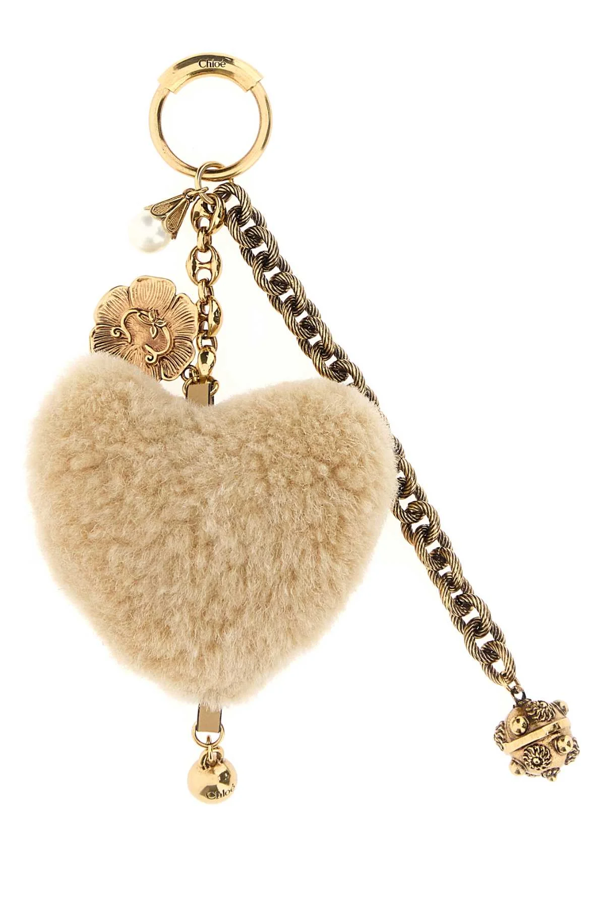 Chloe Women Two-Tone Shearling And Metal Charm - 1