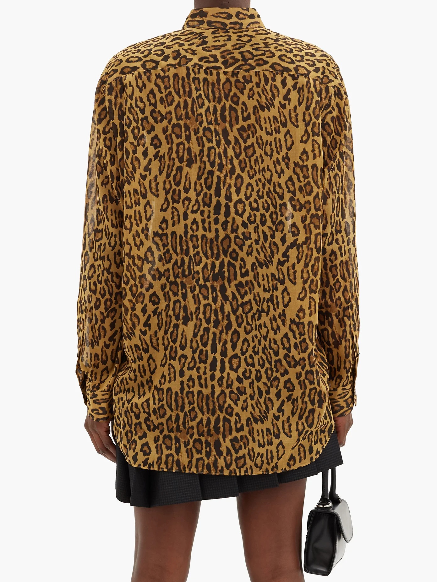 Leopard-print gauze shirt - 5