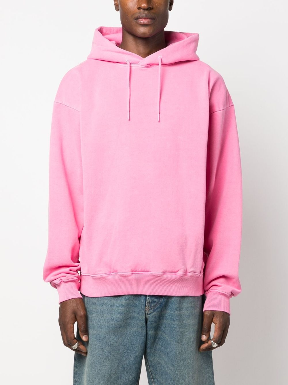 logo-print cotton hoodie - 3