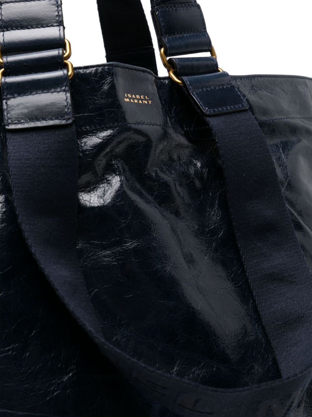 embossed-logo-handle leather tote bag - 4