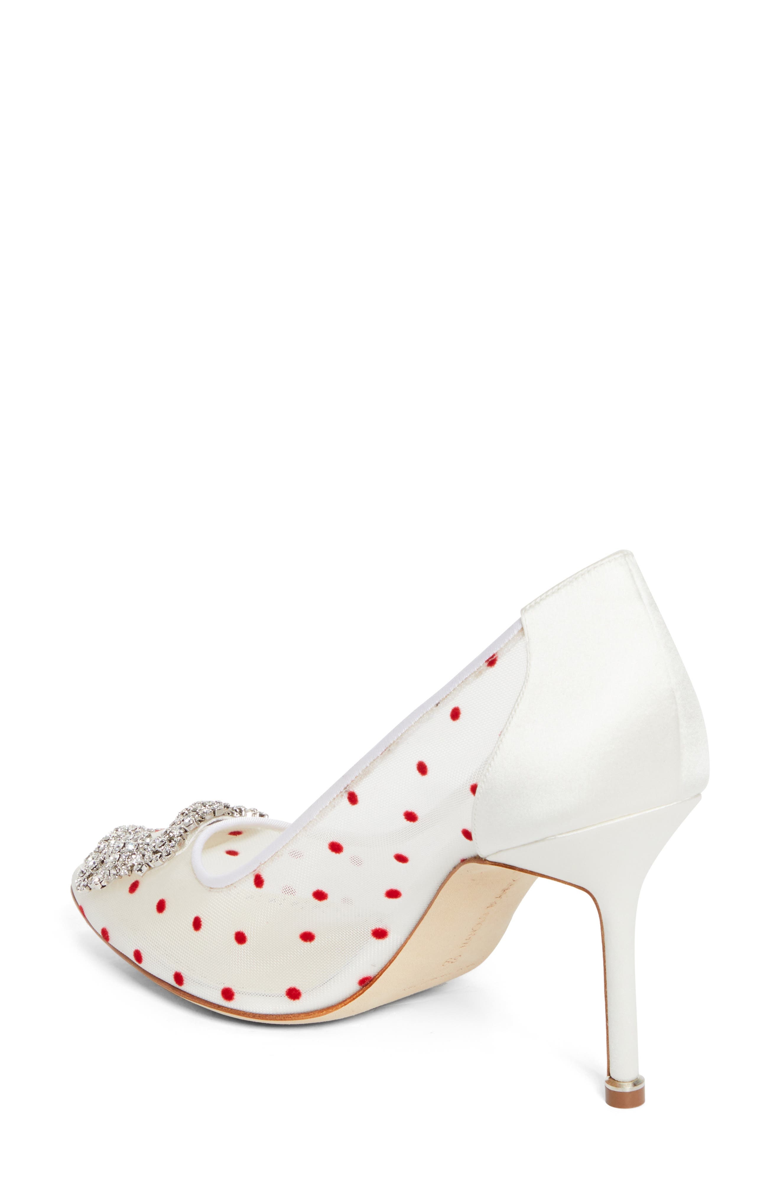 Manolo Blahnik Hangisi Pump in Red/Light Cream at Nordstrom - 2