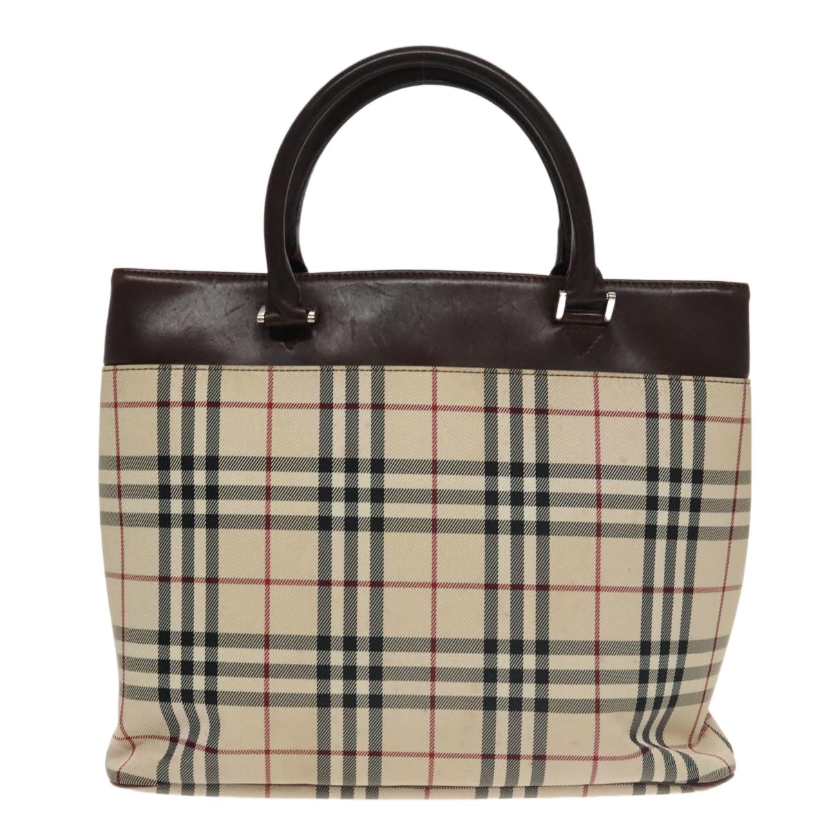 Burberry Nova Check Tote Bag Canvas Beige Brown - 3