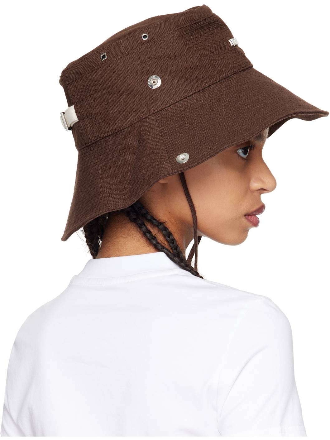 Brown 'The de-Nîmes' Bucket Hat - 3