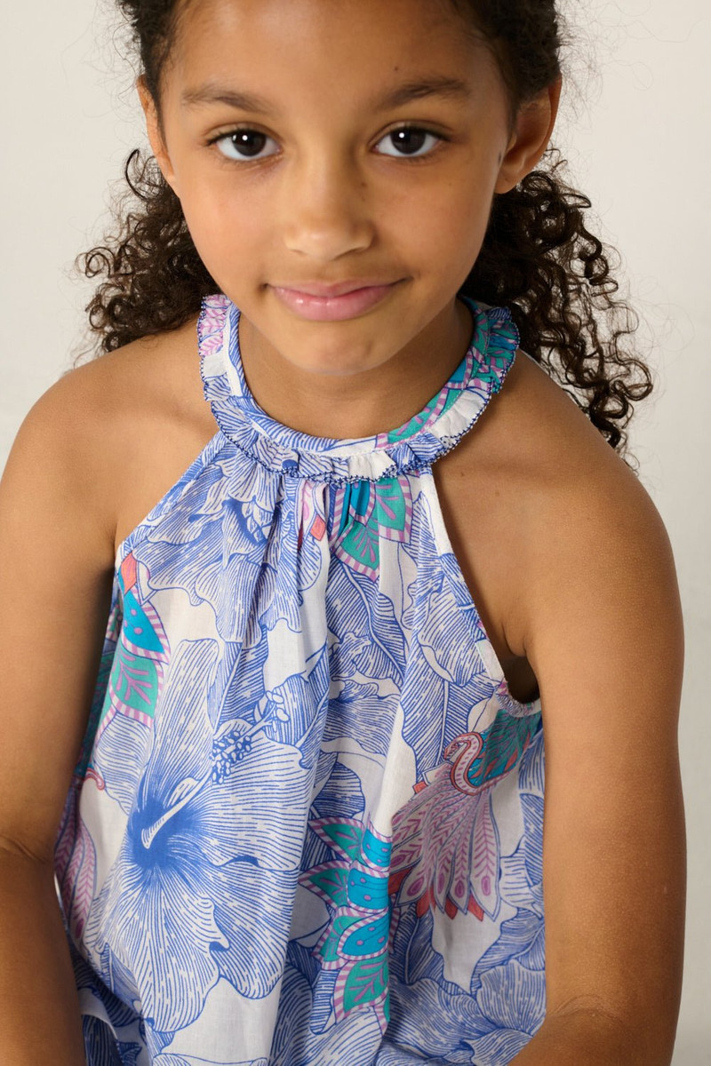Poupette St Barth Top Cleo for girls - Blue Padang outlook