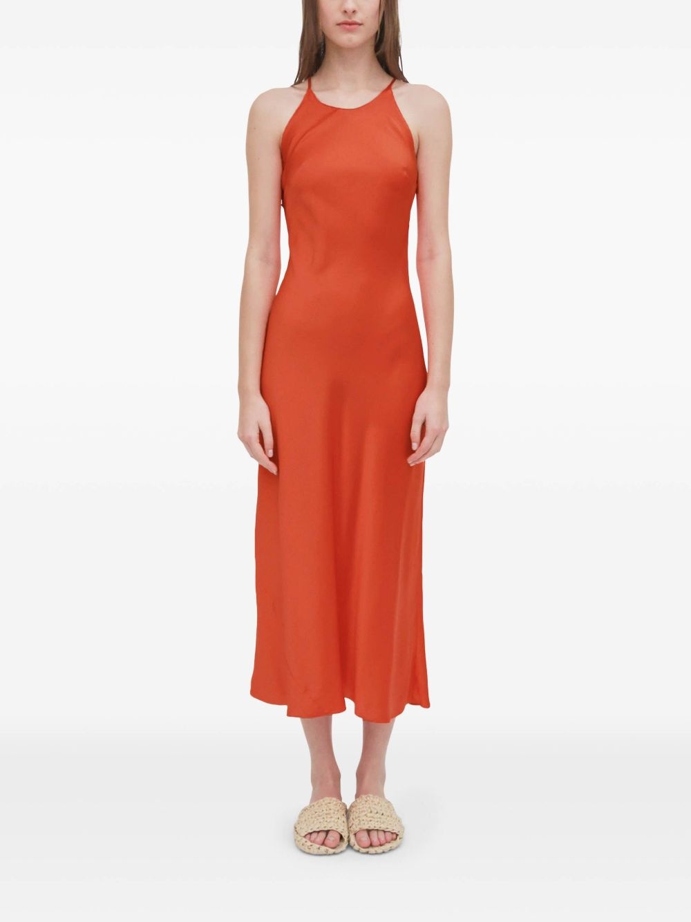 crew-neck slip dress - 4