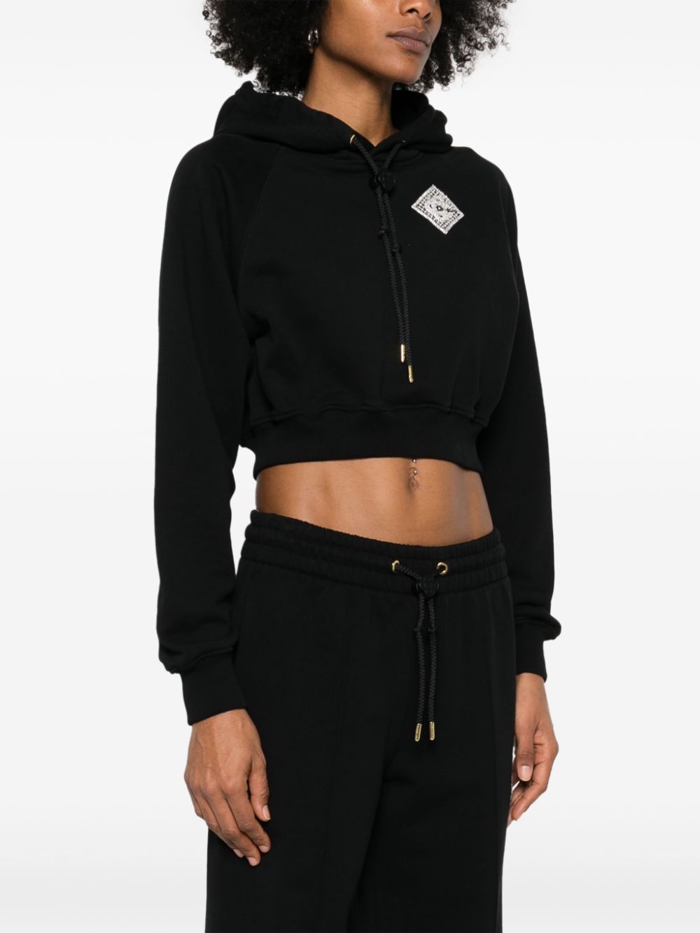 embellished cropped hoodie - 3
