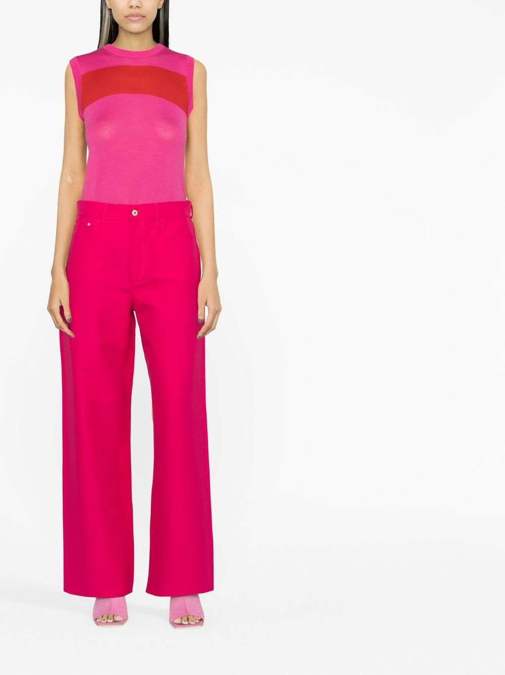 wide-leg cotton trousers - 2