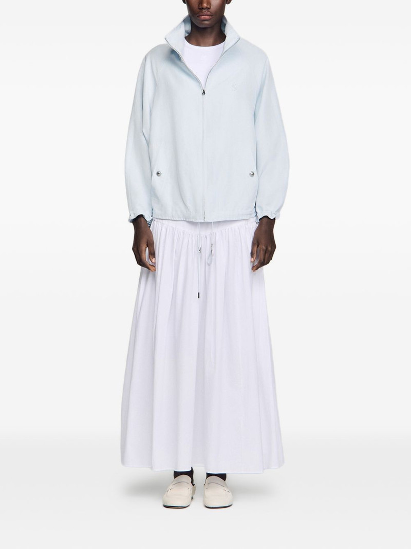 Sandro logo-embroidery funnel-neck jacket outlook