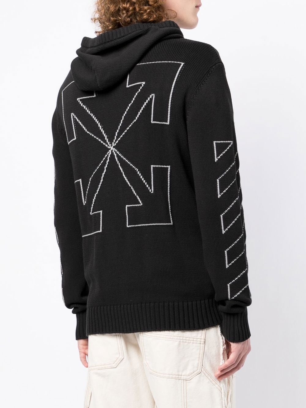 Diag Outline knitted zip-up hoodie - 2