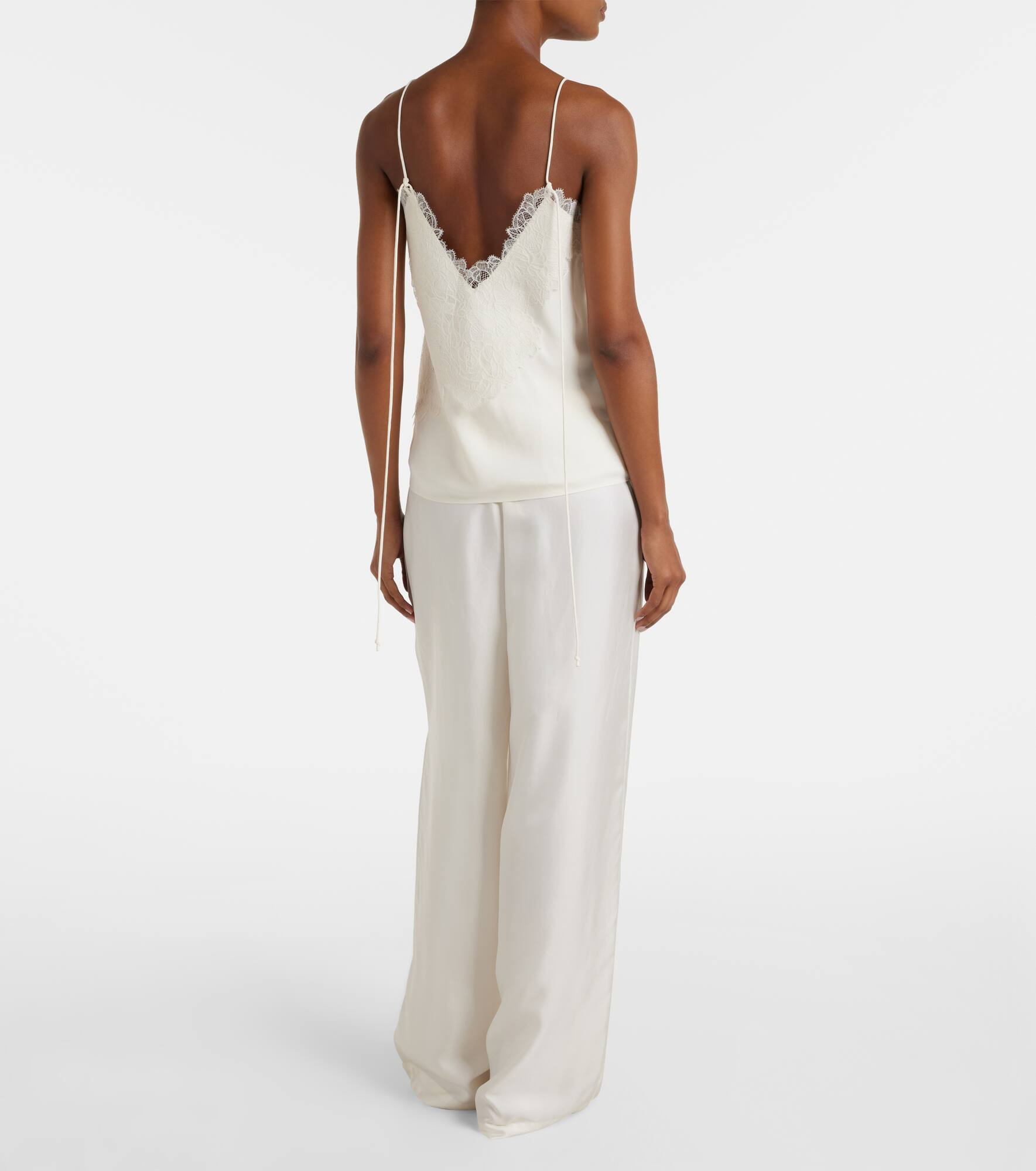 Lace-trimmed satin camisole - 3