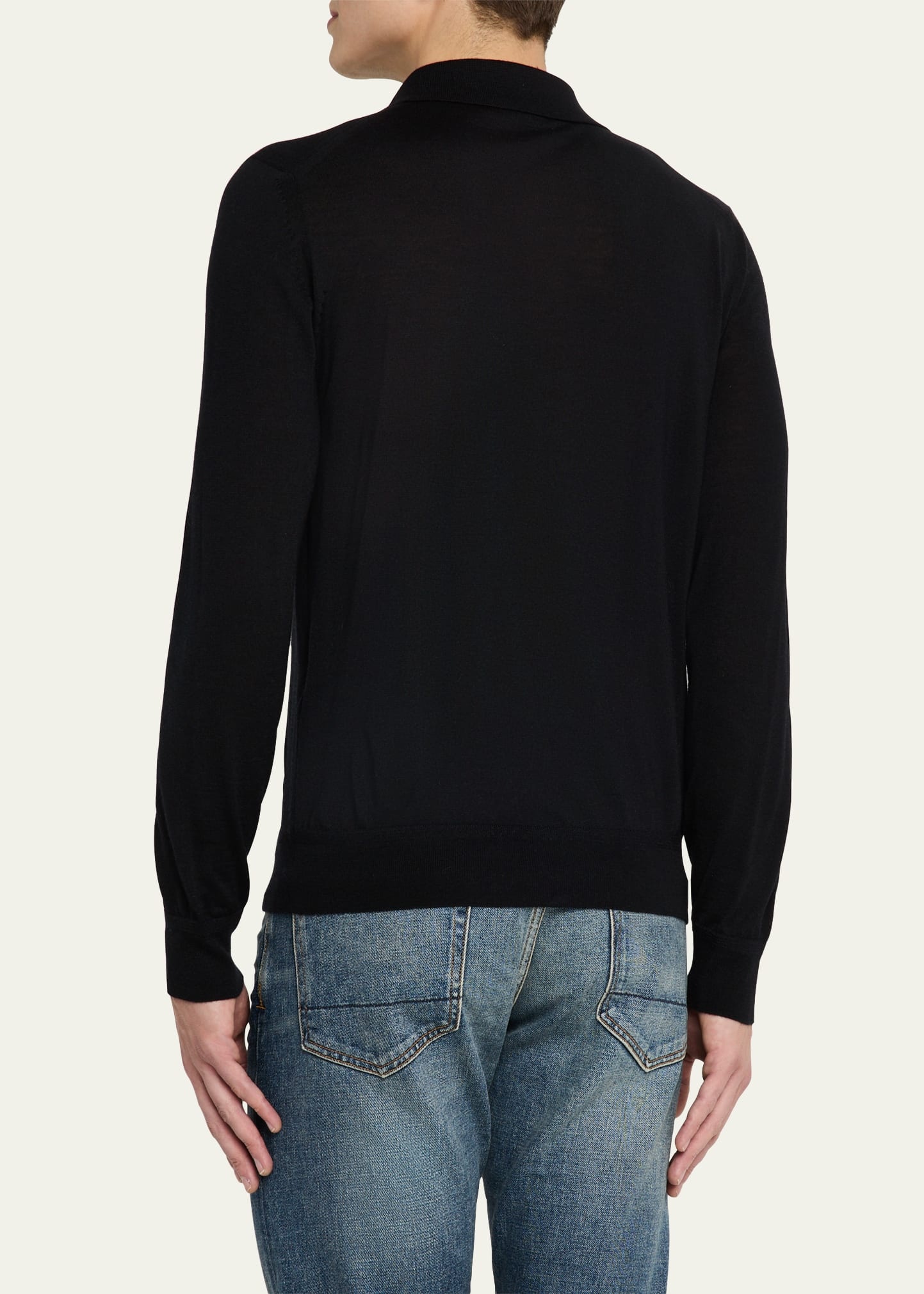 Men's Cashmere and Silk Polo Sweater - 3