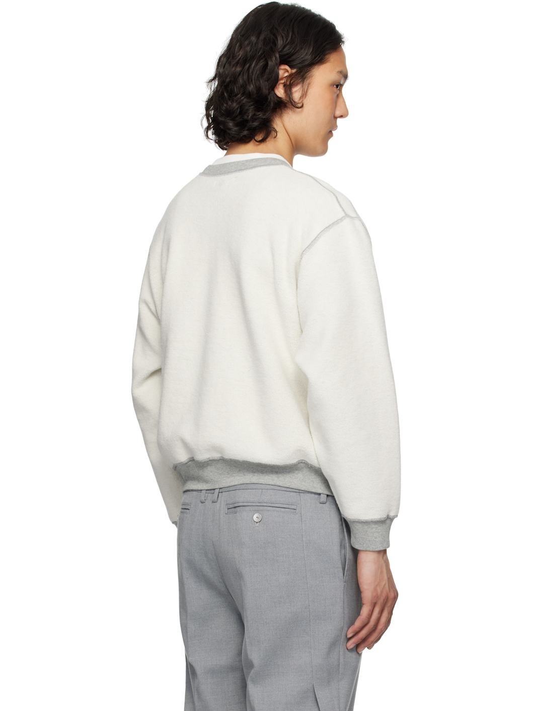 Gray & White Mini Crewneck Reversible Sweatshirt - 3