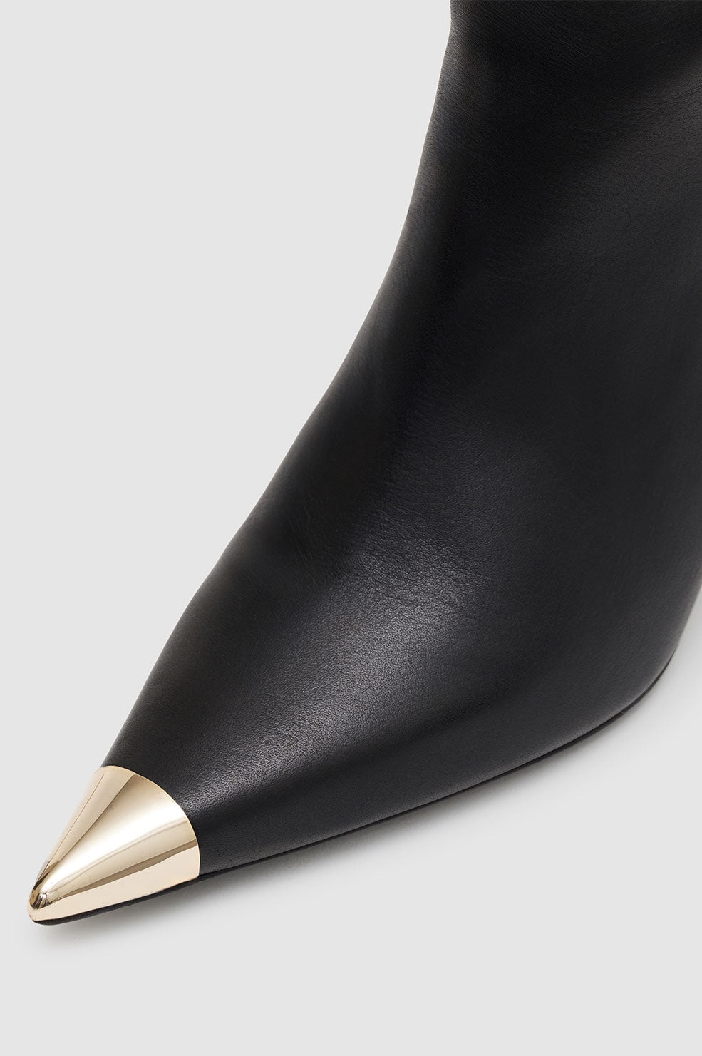 Tall Nina Boots With Metal Toe Cap - Black - 5