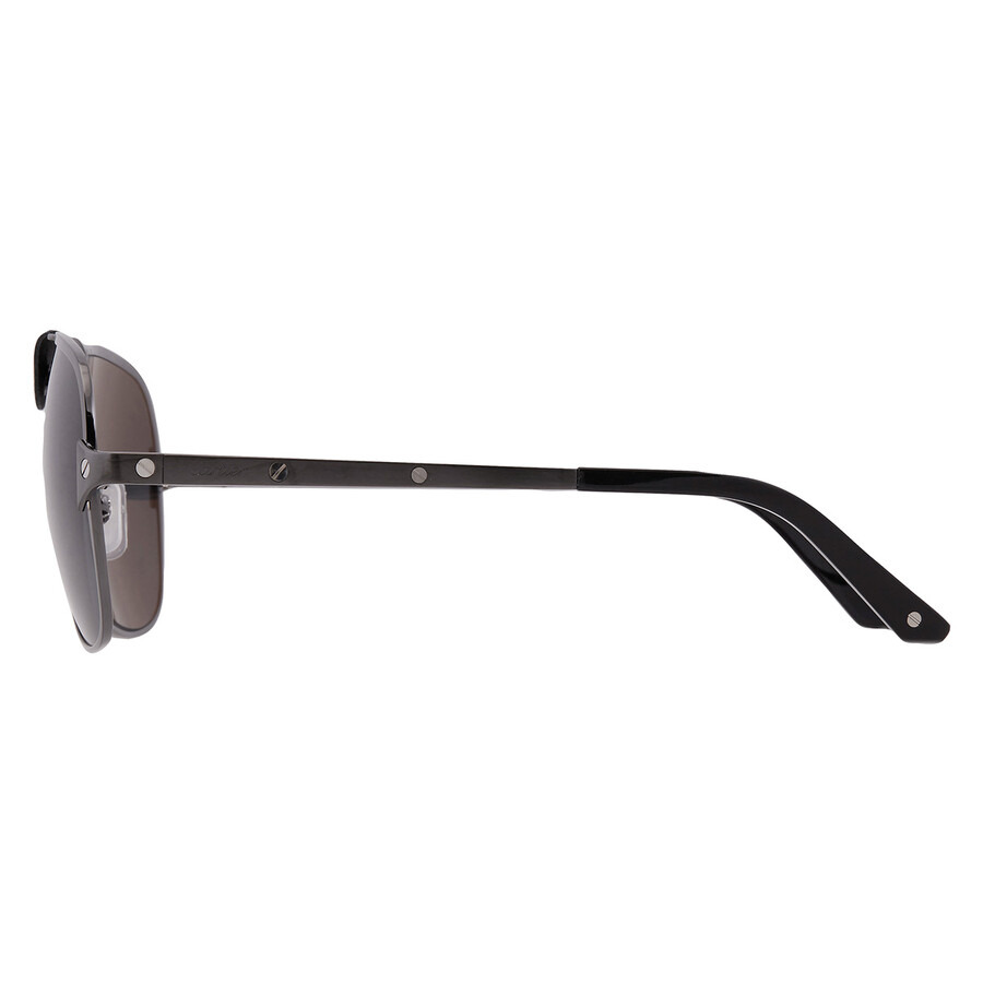 Cartier Santos de Cartier Polarized Grey Navigator Men's Sunglasses CT0165S 006 60 - 4