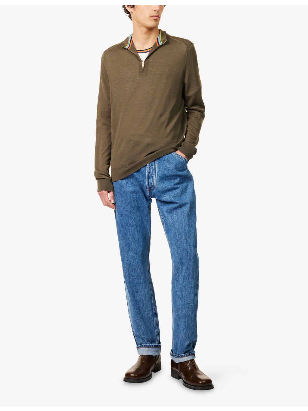 Half-Zip Funnel-Neck Wool-Knit Jumper - 2