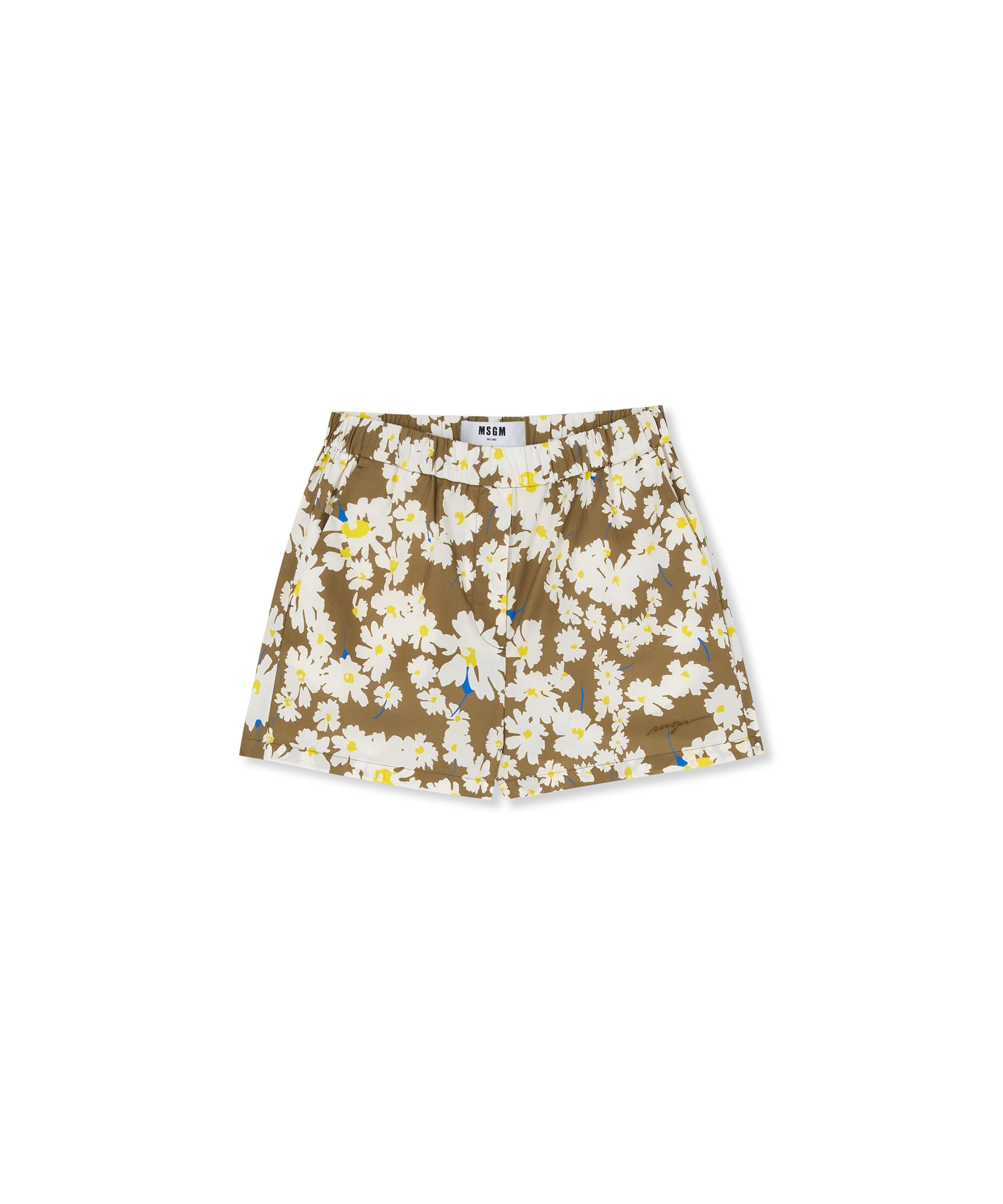 Daisy print poplin shorts - 1