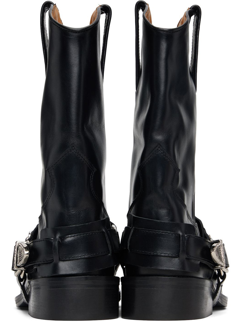 Black Hard Leather Boots 2