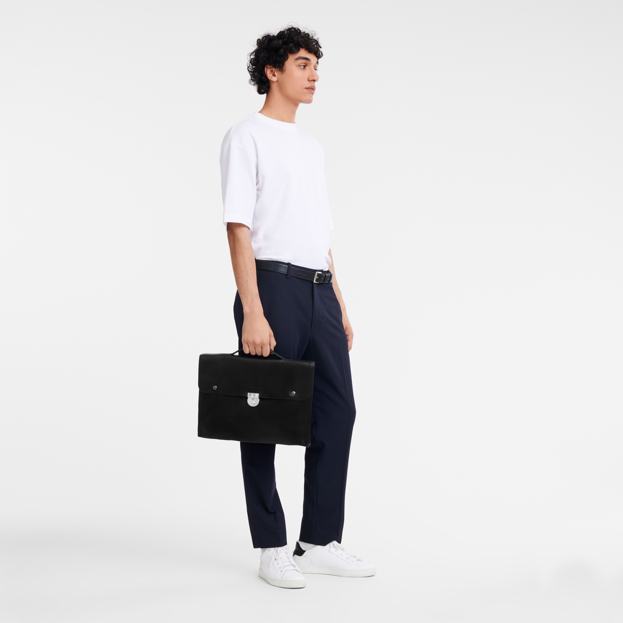 Le Foulonné S Briefcase Black - Leather - 2