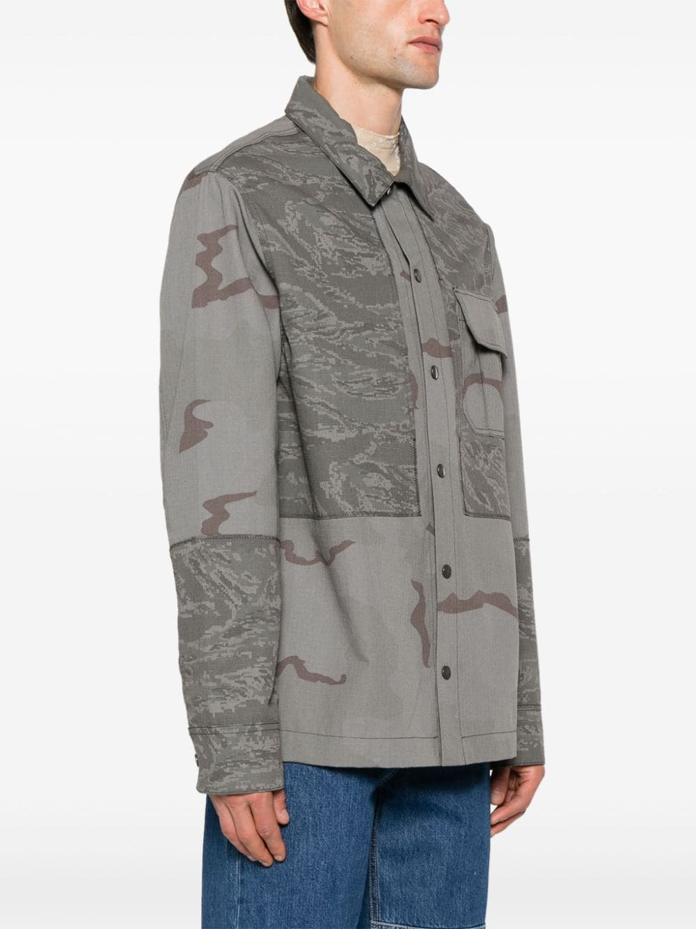 Marine Serre Men Camouflage Print Overshirt - 4