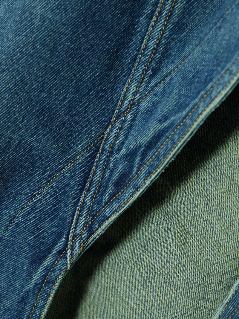 Evergreen cutout organic denim midi skirt 4