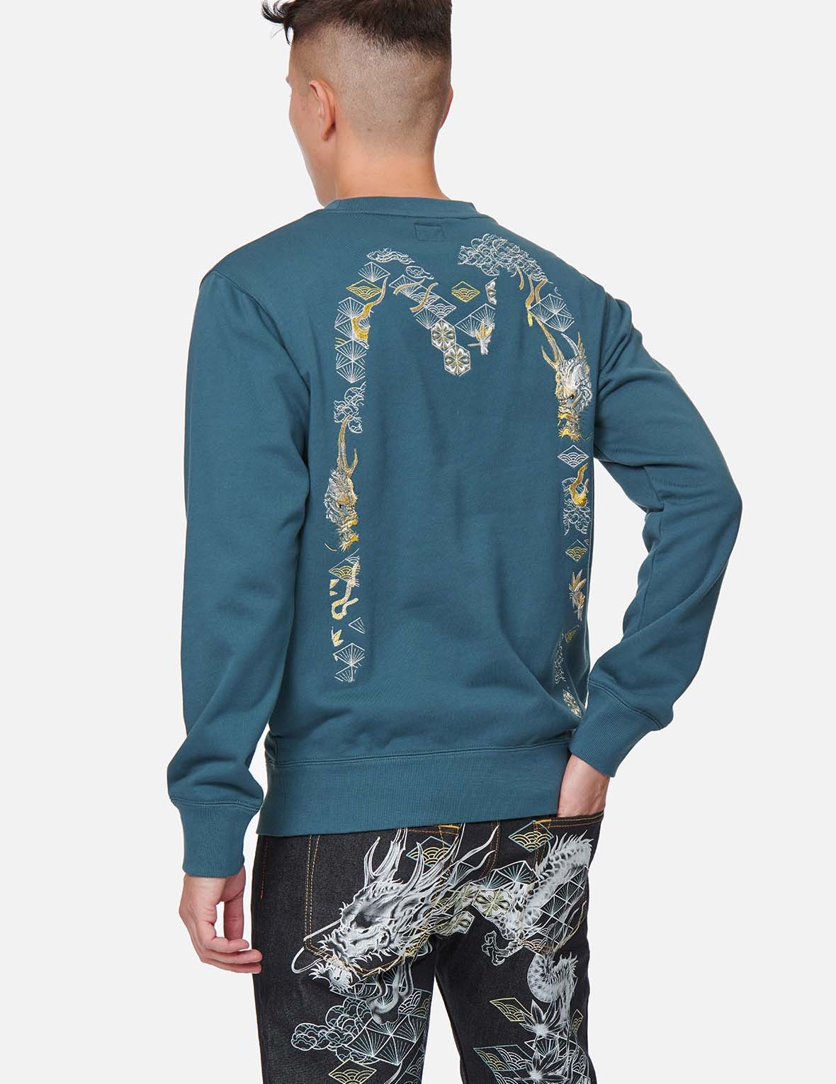 DRAGON-PATTERN DAICOCK EMBROIDERED SWEATSHIRT - 3
