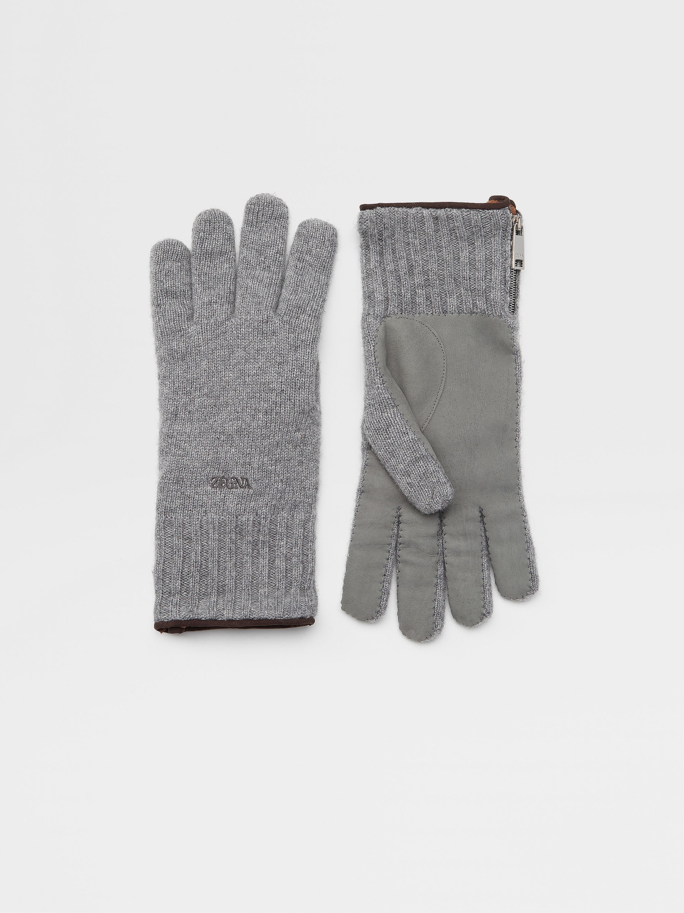 GREY OASI CASHMERE GLOVES - 1