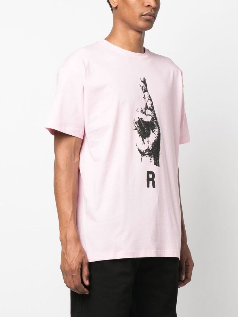 hand sign short-sleeve T-shirt - 3