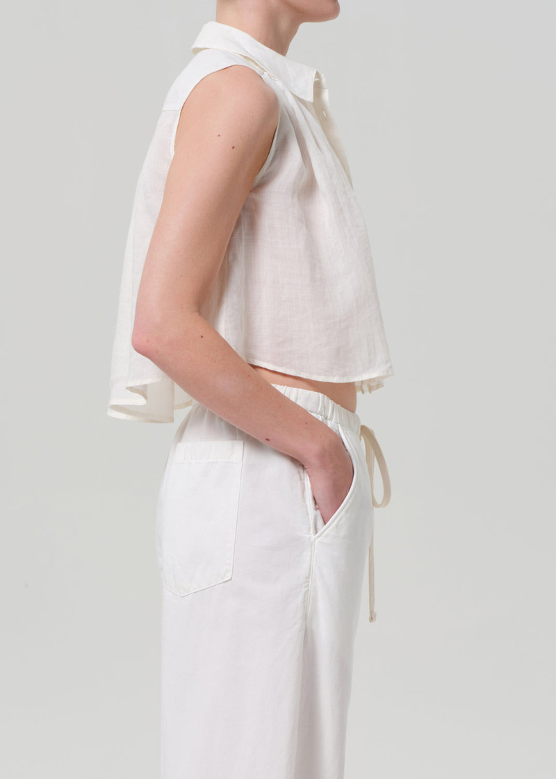 Sleeveless Ambrose Top In Vanilla 4