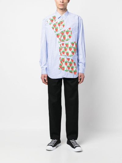 Comme des Garçons SHIRT x Brett Westfall strawberry-motif striped shirt outlook