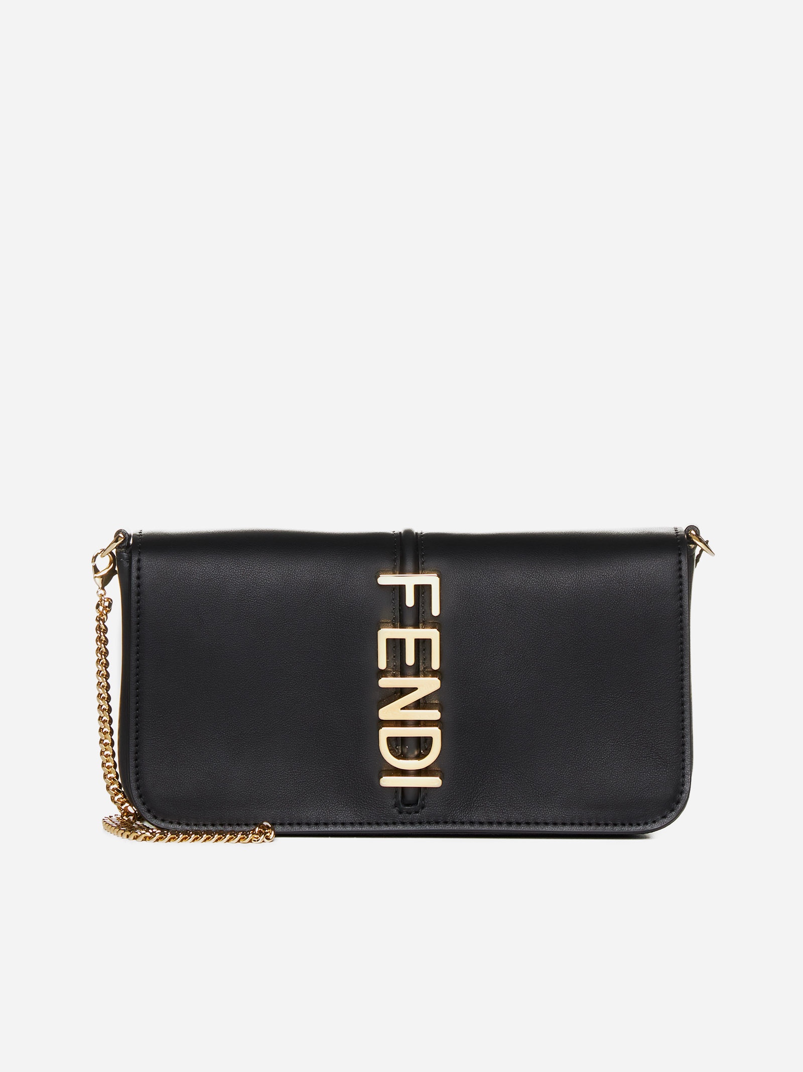 FENDI Fendigraphy leather wallet on chain | danielloboutique