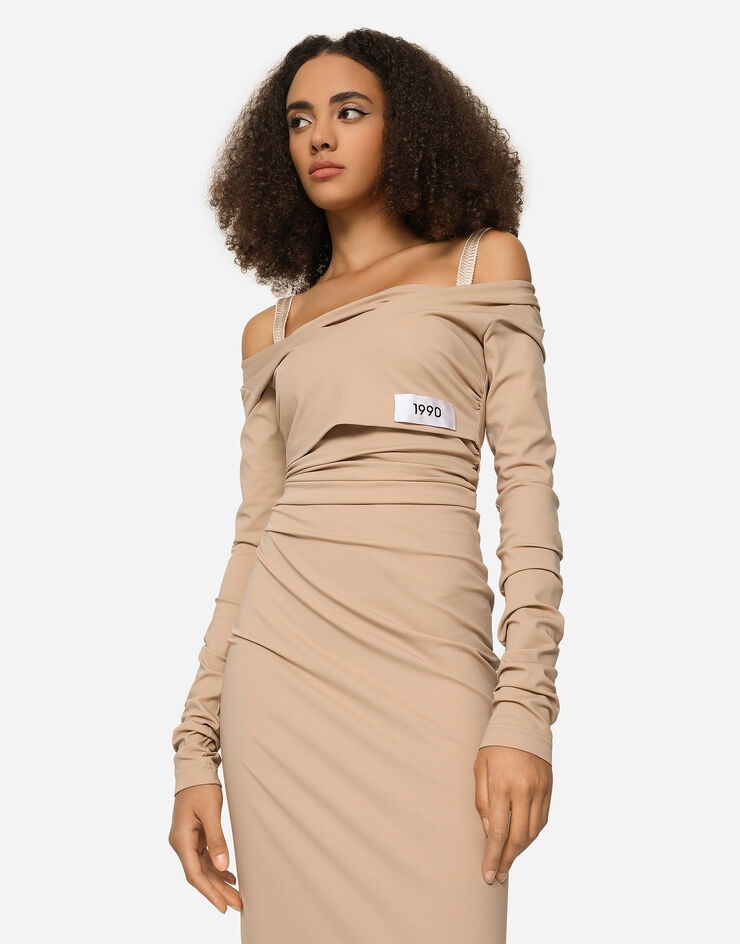 Jersey Milano rib calf-length dress - 4