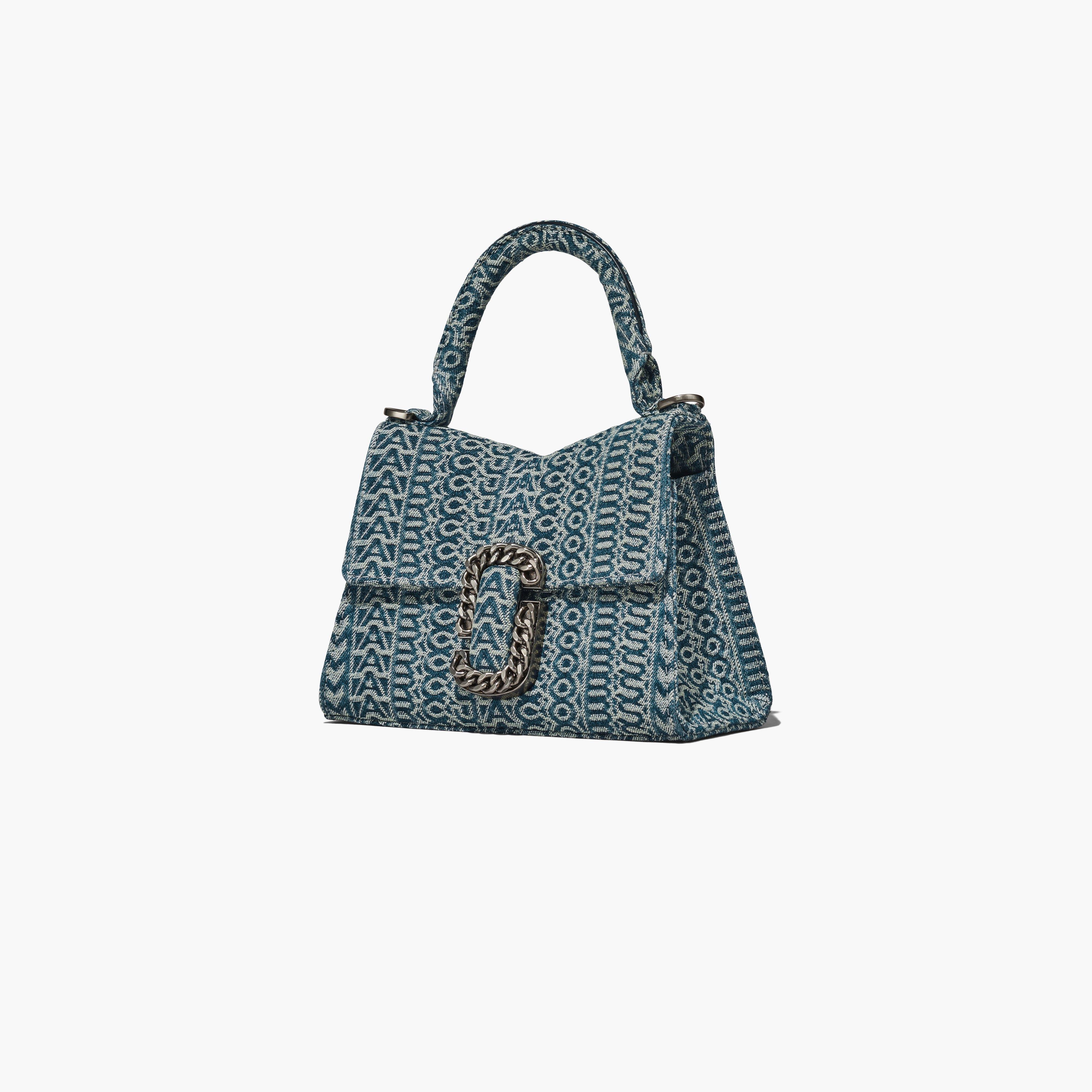 THE WASHED MONOGRAM DENIM ST. MARC MINI TOP HANDLE - 5