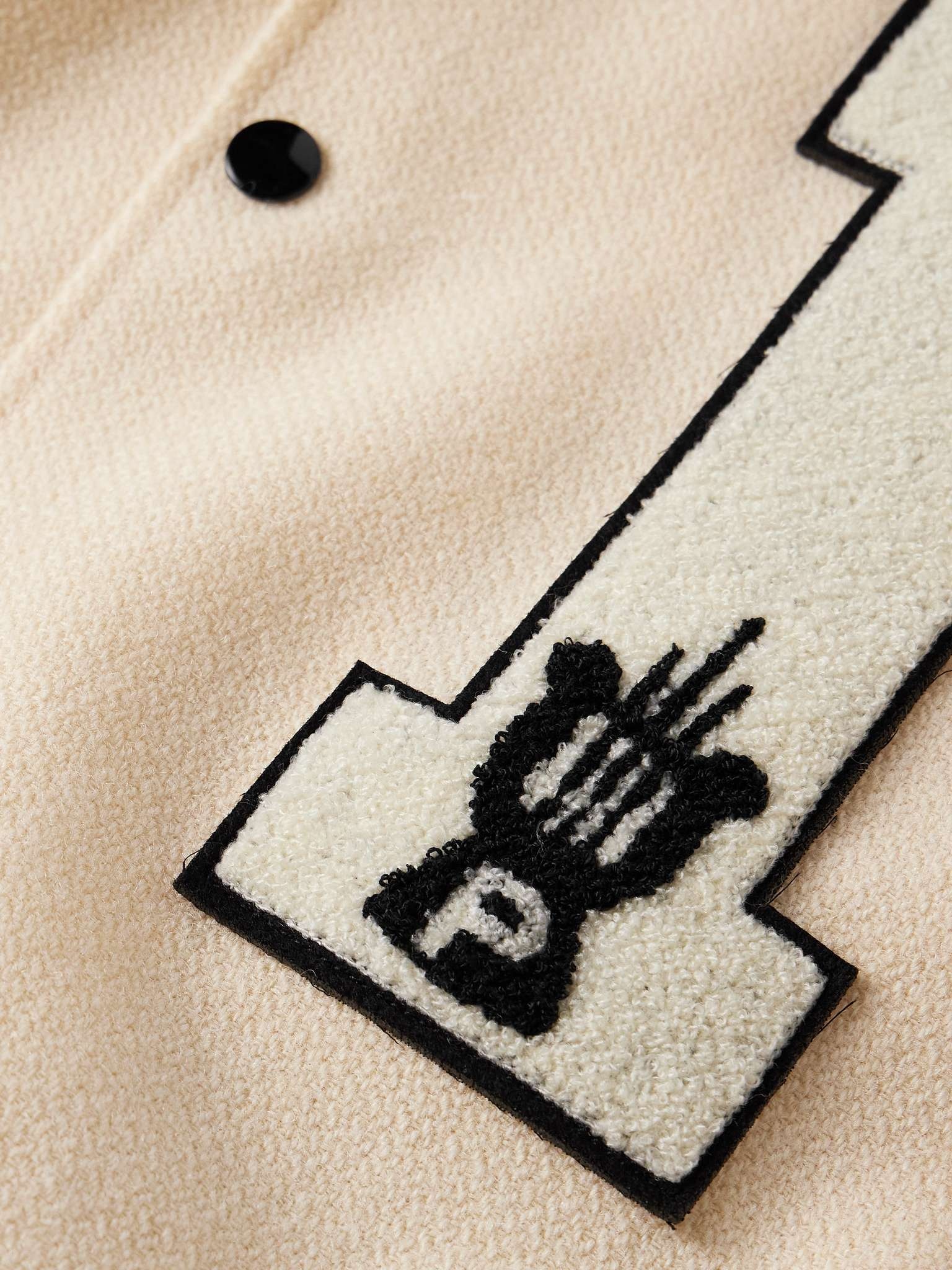 Faux Leather and Wool-Blend Varsity Jacket - 3
