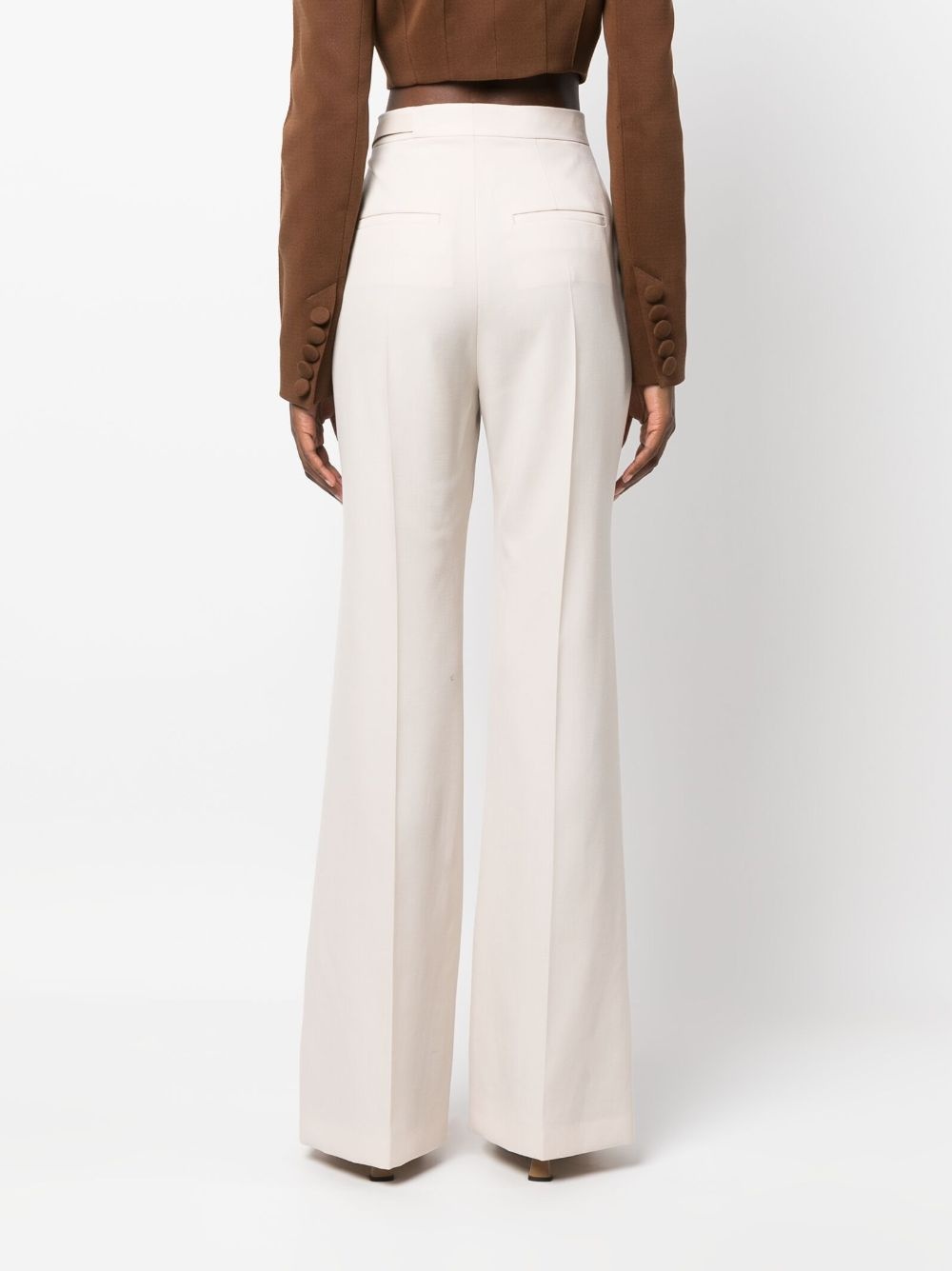 high-waisted wool flared trousers - 4