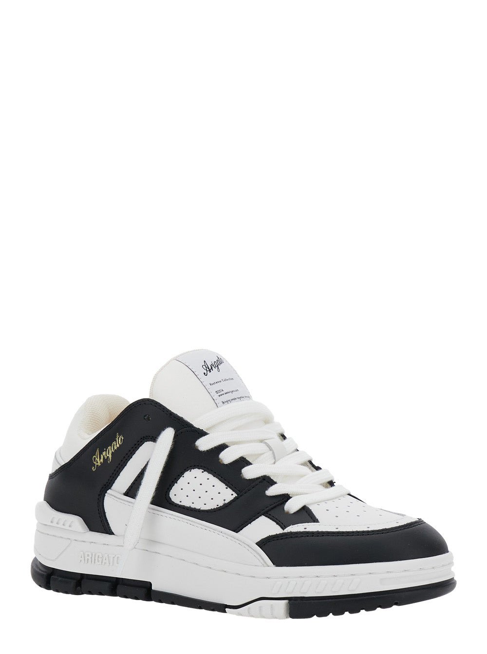 Axel Arigato Women 'Area Lo' Black And White Low Top Sneakers With Laminated Leather In Leather Blen - 2