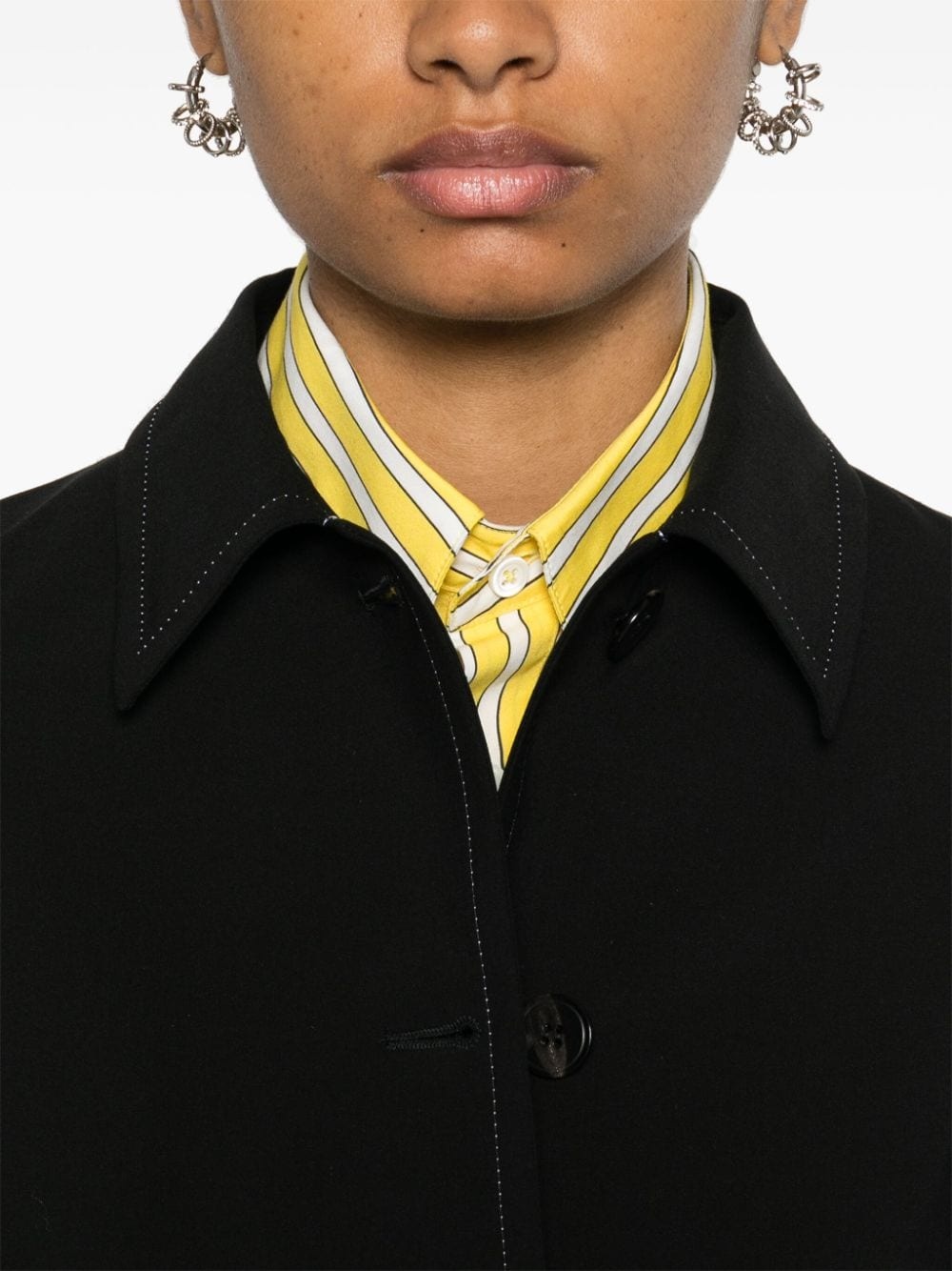 contrast-stitching jacket - 5
